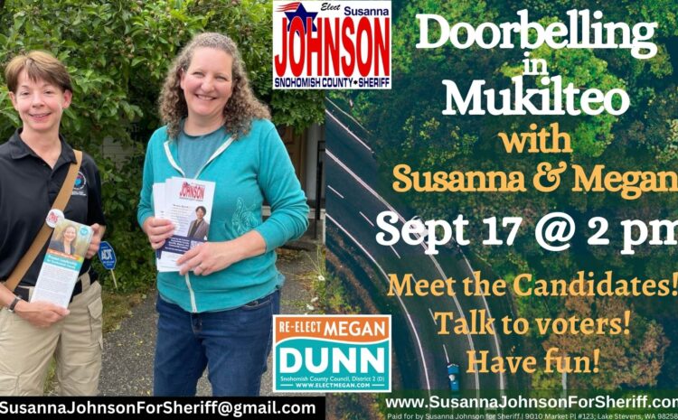  Doorbelling with Megan Dunn in Mukilteo Sept 17 @ 2 pm